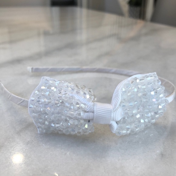 White bow headband main image 5